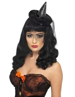 Mini Glitter Heksen Hoed Vrouw