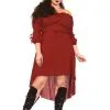 Sexy Historische Boerin Jurk Rood Plus Size Vrouw