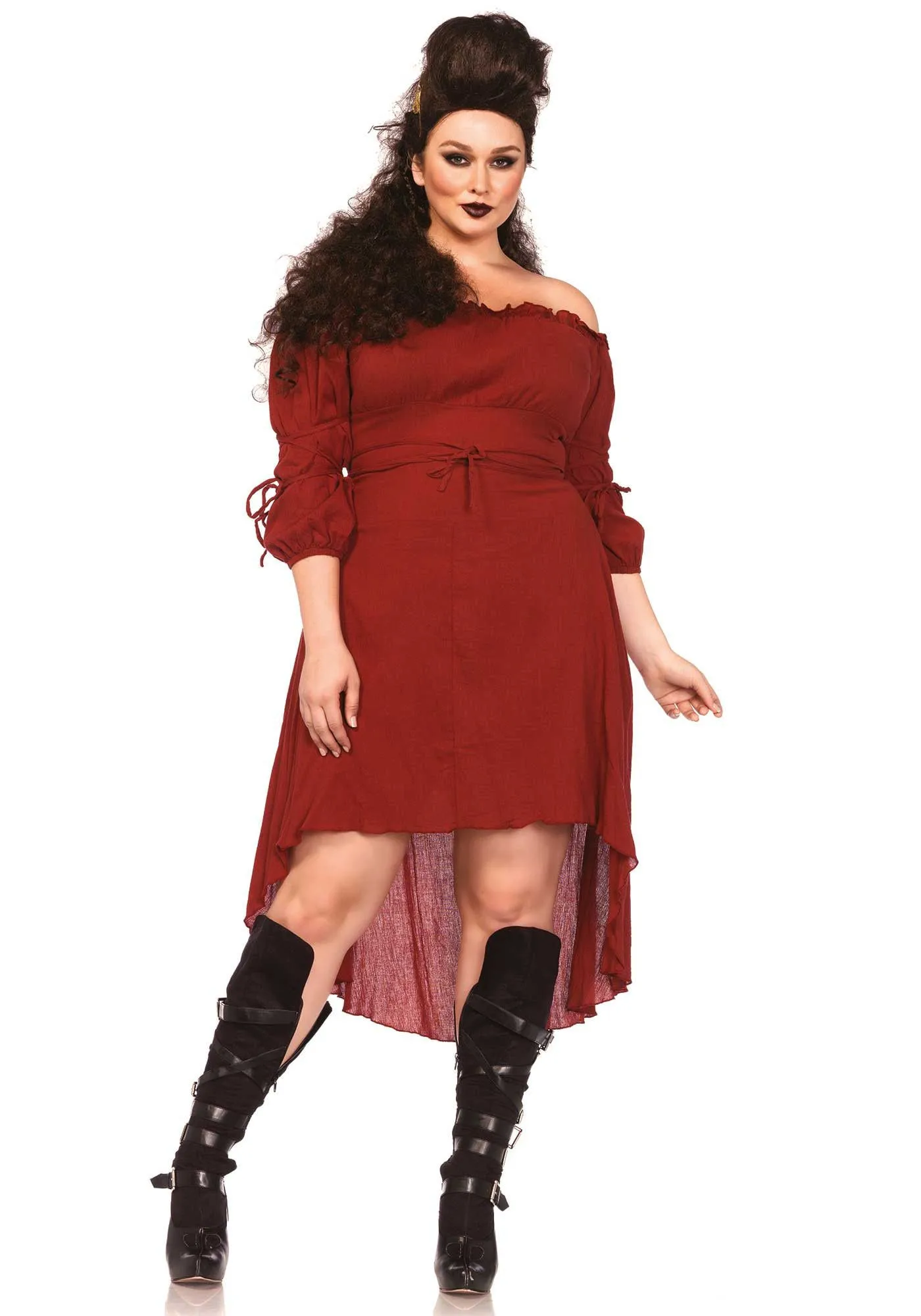 Sexy Historische Boerin Jurk Rood Plus Size Vrouw 1 Sexy Historische Boerin Jurk Rood Plus Size Vrouw