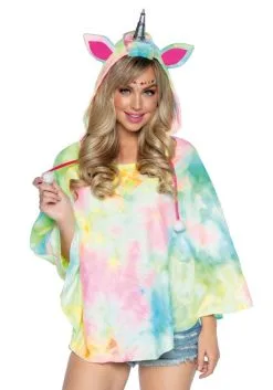 Tie Dye Eenhoorn Poncho Vrouw
