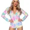 Fantastische Fantasie Eenhoorn Tie Dye Vrouw Kostuum