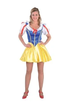 Sexy Satijnen Sprookjes Sneeuwwitje Vrouw Kostuum