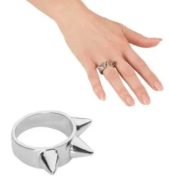 Punk Ring Zilver Met 3 Nagels