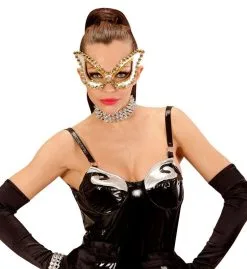Mistress Oogmasker Kat Zilver Sm Met Nagels -Toga Winkel wdm1516 03626 d 1