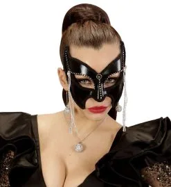Dominatrix Oogmasker Sm Fashion Met Strass En Stenen, Zwart -Toga Winkel wdm1516 03627 c