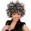 Punk Chick Pruik, Steamy Zwart / Wit