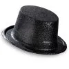 Showmaster Glitter Hoge Hoed, Zwart
