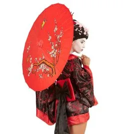 Hanjin Oosterse Paraplu Rijstpapier, Rood -Toga Winkel wdm1617 66789 d 1